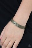 "Hope Makes The World Go Around" Antiqued Brass "HOPE" Inspirational Cuff Bracelet