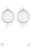 "Clear the Way!" Silver Metal Clear Acrylic & Hoop Ear Jacket Earrings