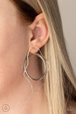 "Clear the Way!" Silver Metal Clear Acrylic & Hoop Ear Jacket Earrings