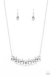 "Icy Intensity" Silver Metal & Clear/White Marquise Cut Rhinestone Necklace Set