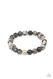 "Zen Commandments" Black and White Beaded Zebra Stretch Bracelet