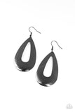 Paparazzi " Hand it Oval " Black Metal & High Polished Hammered Oval Dangle Earrings