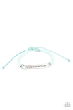 "To Live To Learn To Love" Light Blue Suede Leather Inspirational Urban Bracelet