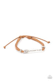 "To Live To Learn To Love" Brown Suede Leather Inspirational Urban Bracelet