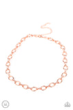 Paparazzi " Craveable Couture" Copper Metal Classic Chain Link Choker Necklace Set