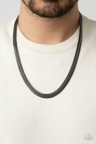 Paparazzi " Extra Extraordinary " Black Metal Classic Fancy Chain Link Unisex Necklace