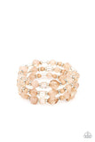 "Girly Girl Glimmer" Brown, Tan & Silver Faceted Bead Flexible COIL Bracelet