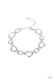 Paparazzi " All That Mod " Silver Metal With Irregular Shaped Circles " Y " Clasp Bracelet