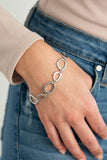 Paparazzi " All That Mod " Silver Metal With Irregular Shaped Circles " Y " Clasp Bracelet