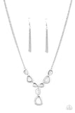 "So Mod" Silver Metal With Irregular Shaped Circles " Y " Necklace Set