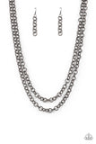 " Grunge Goals " Gunmetal Multi Chain & Multi Link Necklace