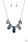 "Cosmic Cocktail" Gunmetal & Blue Glittery Gem & Hematite Necklace Set