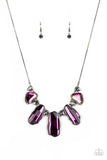 "Cosmic Cocktail " Gunmetal Multi Color Oil Spill & Hematite Necklace Set