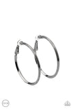 Paparazzi " City Classic " Gunmetal Simple Hoop Clip-On Earrings