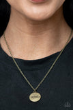 "The Cool Mom" Brass Metal Chain MOM with Heart Pendant Necklace Set