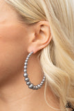 Paparazzi " Glamour Graduate " Silver Metal & Graduated Gray Pearls Dangle Earrings