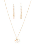 "Think Paw-sitive" Gold Metal Dainty Open Space Paw Print Necklace Set