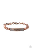 "Mom Squad" Copper Metal with a Curved Bar with MAMA on it Bracelet