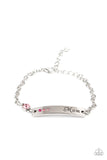 "MOM Always Knows" Silver Metal " MOM " Pink Rhinestone Clasp Bracelet