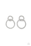 "Intensely Icy" Gunmetal & White Rhinestone Multi Circle Dangle Earrings