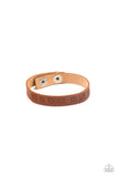 "Life Is Tough" Brown Tan LEATHER Inspirational Snap Bracelet