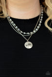 "Promoted to Grandma" Silver Metal Multi Chain and White Crystal GRANDMA Necklace Set