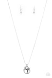 "Instant Icon" Silver Metal Clear/White Rhinestone Solitaire Necklace Set