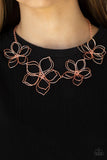 "Flower Garden Fashionista" Copper Metal Wire Flower Art Piece Necklace