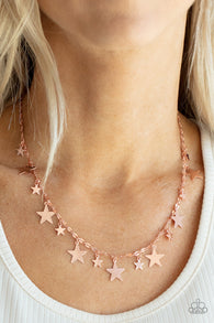 "Starry Shindig" Copper Metal Multi Star Necklace Set