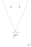 "Light Up The Sky" Silver Metal & White/Clear Rhinestone Star Necklace Set