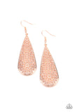 "Posy Pasture" Rose Gold Metal Filigree Teardrop Earrings