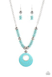 Paparazzi " Oasis Goddess " Blue Crackle Turquoise Necklace Set