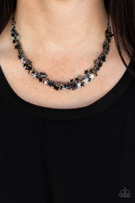 "Starry Anthem" Black Metal Multi Star Cluster Necklace Set