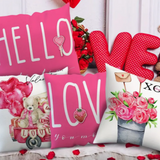 18X18 Sets of 2 Valentine's Day Throw Pillow Covers (*No Inserts) Canvas Feel Set Heart 19A or 19B