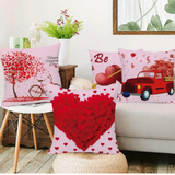 18X18 Sets of 2 Valentine's Day Throw Pillow Covers (*No Inserts) Canvas Feel Set Heart 24A or 24B