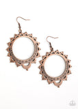 "Casually Capricious" Copper Metal Scalloped Edge Hoop Earrings