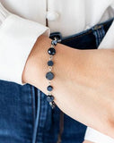 "Colorfully Cosmic" Silver Metal Blue Faceted Crystal Beads Clasp Bracelet