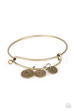 "Dreamy Dandelions" Brass Metal 3 Blowing Dandelion Charm Tension Bracelet