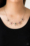 "Hoppin Hibiscus" Dainty Silver Metal & Multi Color Flower Necklace Set