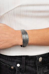 "Off The Cuff Couture" Silver Metal with Grove Designs Cuff Bracelet