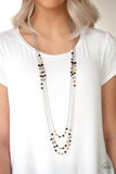 "Seasonal Sensation" Silver Metal & Multi Colored Beaded Layered Necklace Set