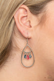 Paparazzi "Shimmer Advisory" Silver Metal Pink & Blue Faceted Crystal Beads Dangle Earrings