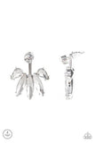 "Stunningly Striking" Silver White Marquise Cut Rhinestone Ear Jacket Earrings