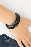 "Whimsically Woodsy" Black Wood Large Single Bangle Bracelet