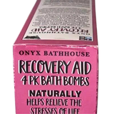 Onyx Bathhouse Recovery Aid 4pk Bath Bombs Lemongrass Relieve Stress