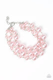 "Until The End Of Timeless" Multi Size Pearly Pink Beads 3 Strand Clasp bracelet