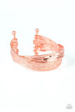 " See a Pattern " Copper Metal High Polished Hammered Crisscross Cuff Bracelet