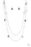 "Chicly Cupid" Silver Metal Long Multi Heart Layered Necklace Set