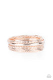 "Trophy Texture" Rose Gold Multi Textured Bangle Bracelet Set of 7