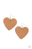 Paparazzi " Country Crush " Brown Soft Leather Fish Hook Earrings